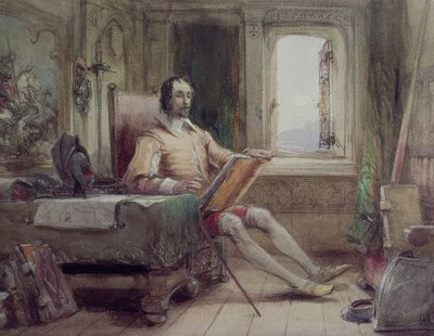 Don Chisciotte nel suo studio da George Cattermole